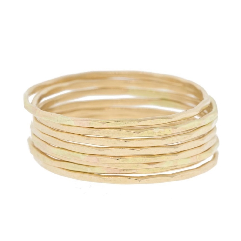 Melissa Joy Manning 14k Gold Stacking Rings - Set of 8 Rings